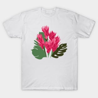 Pink & Green Flowers T-Shirt